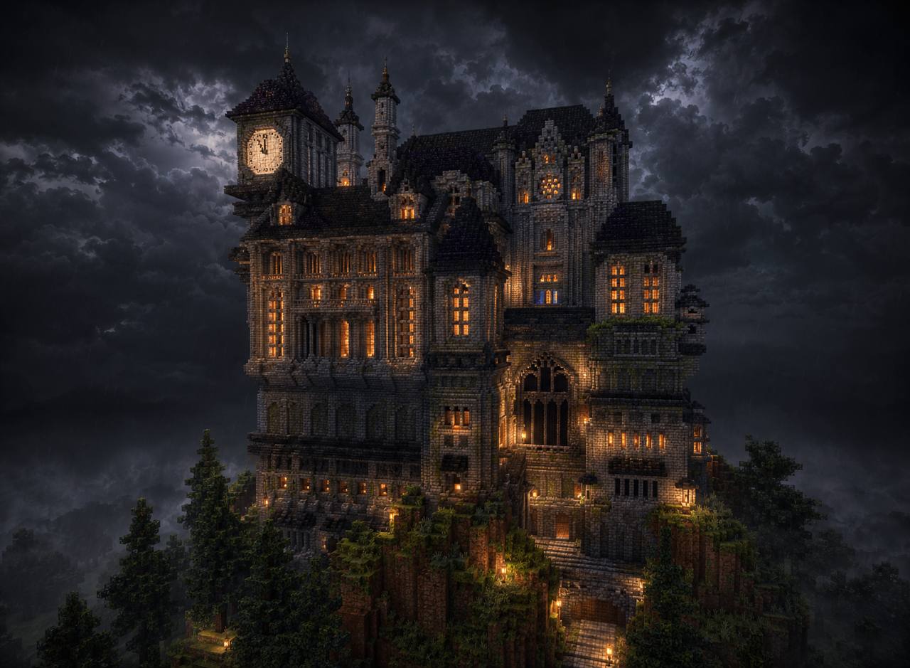 Dark fantasy Minecraft castle build